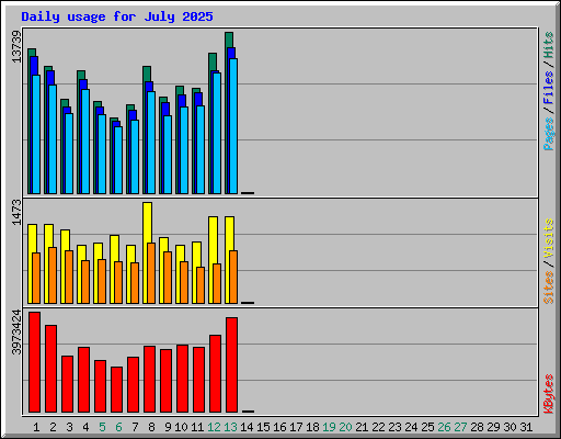 Daily usage for July 2025