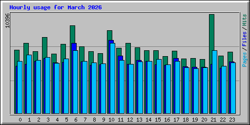 Hourly usage for March 2026